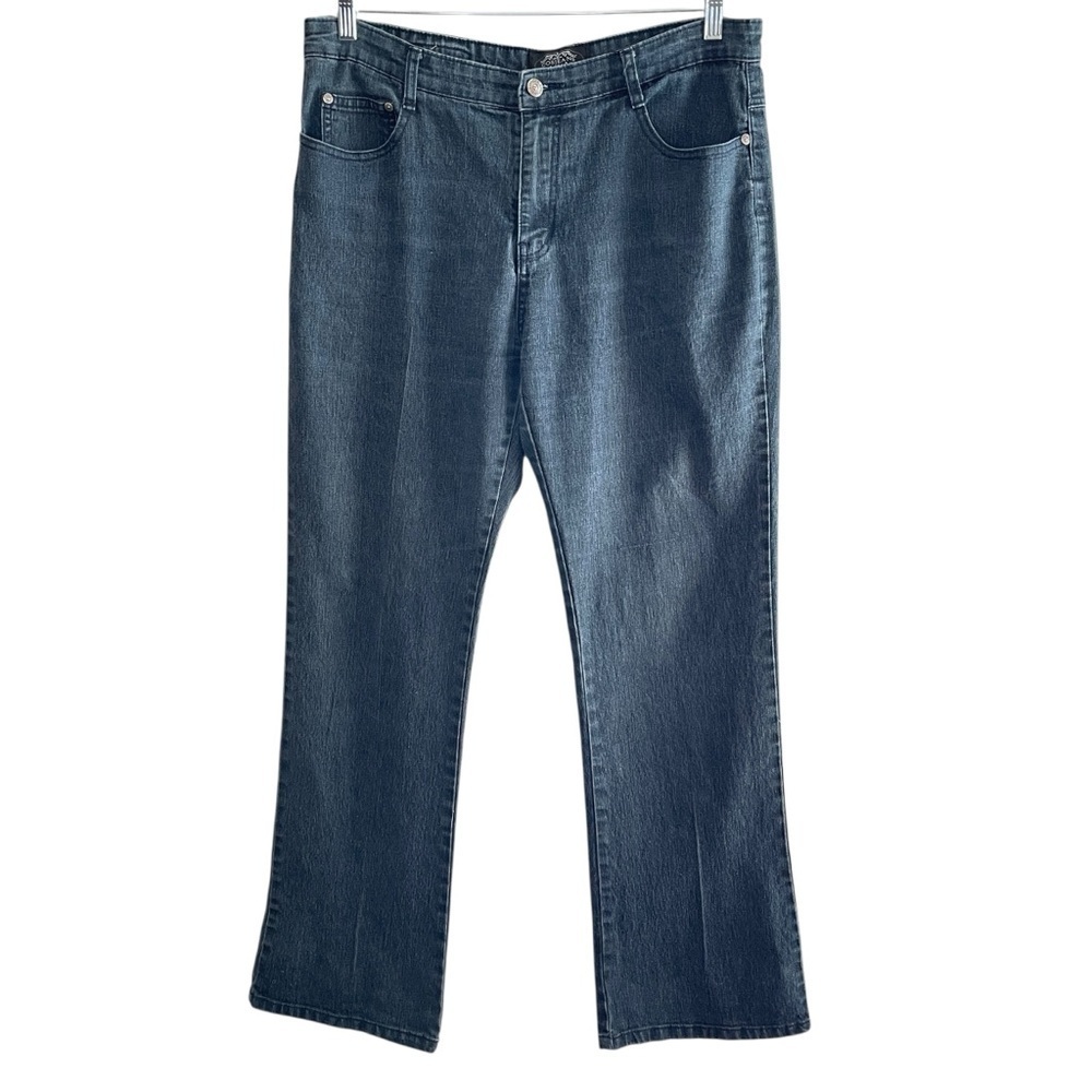 COS JEANS High Rise Dark Navy Wash Lightweight Stretchy Boot‎ Cut Jeans, Size 12
